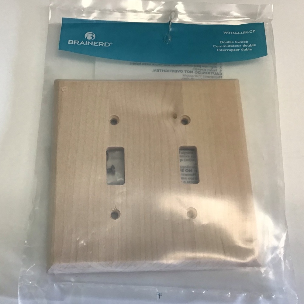 Brainerd Double Switch Plate Cover Wood